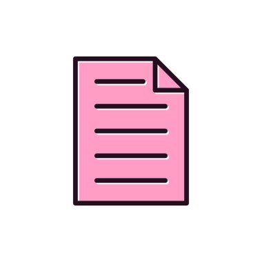 Belge. Web simgesi basit vektör illüstrasyonu 