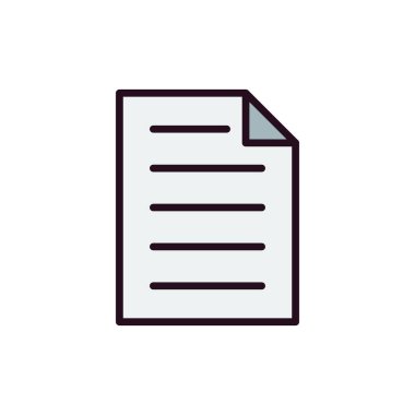 Belge. Web simgesi basit vektör illüstrasyonu 