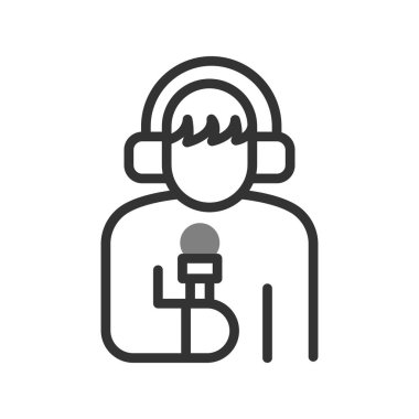 Web ve mobil uygulama tasarımınız için beyaz arkaplanda izole edilmiş çağrı merkezi simgesi vektörü, kulaklık logosu konsepti