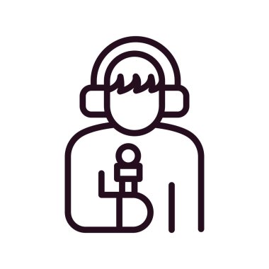 Kulaklık takan bir kadının vektör çizimi