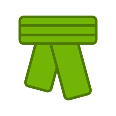 Beyaz arkaplanda izole edilmiş yeşil çizgi havlu simgesi, vektör illüstrasyonu