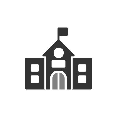university building icon vector isolated on white background, logo concept of brick sign, linear symbol, trendy style