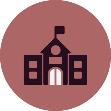 Üniversite binası simgesinin vektör illüstrasyonu