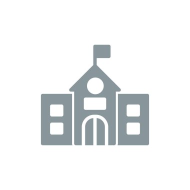 Üniversite binası ikonu vektörü beyaz arkaplanda izole edilmiş, okul tapınağı logosu kavramı