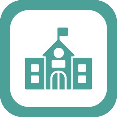 İnternet ve mobil için üniversite vektör simgesi. eğitim ve okul sembolü