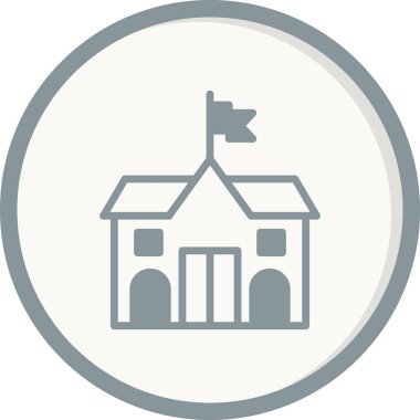 Bir bina simgesinin vektör illüstrasyonu