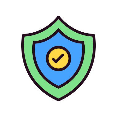 İşaretli simge vektör illüstrasyon tasarımlı kalkan