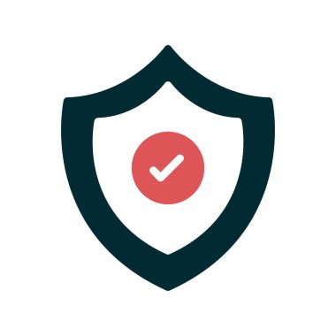 onay işareti simgesi ile kalkan. vektör çizim