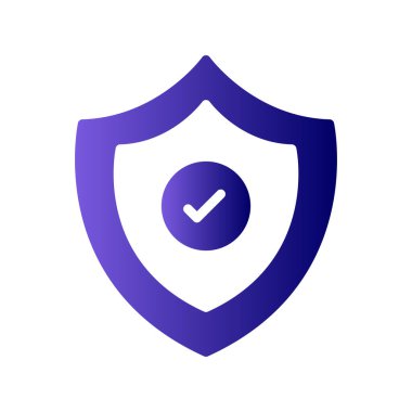 onay işareti simgesi ile kalkan. vektör çizim