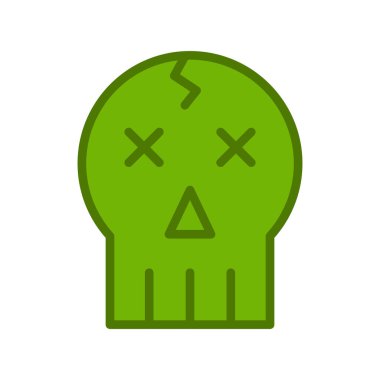 Cadılar Bayramı kafatası simge vektör çizim