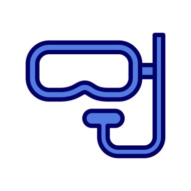 Dalış maskesi ikon vektörü. Yüzme ekipmanı işareti. izole edilmiş sınır sembolü çizimi