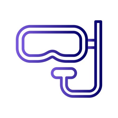 Dalış maskesi simgesi. Web için şnorkel vektör simgelerinin özet çizimi