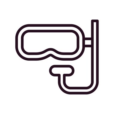 Dalış maskesi simgesi. Web için şnorkel vektör simgelerinin özet çizimi