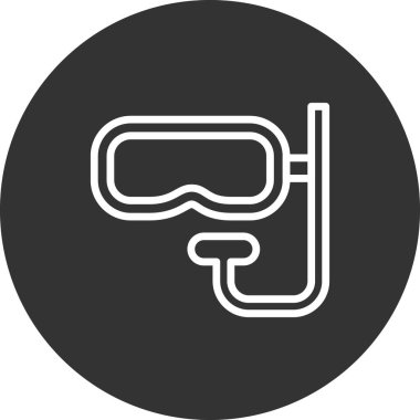 Yüzme ve dalgıç maskesi simgesinin vektör çizimi