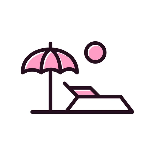 Beach Umbrella Icon Vector Illustration — Stock Vector