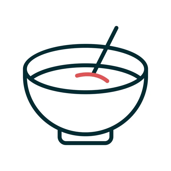 Bowl Soup Icon Vector Illustration — 스톡 벡터