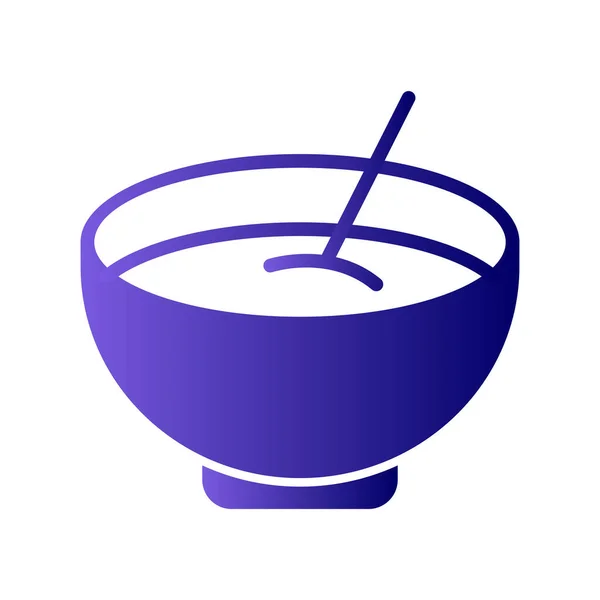 Schüssel Mit Suppe Symbol Vektor Illustration — Stockvektor