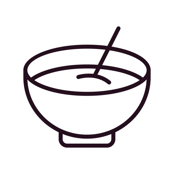 Bol Soupe Icône Vecteur Illustration — Image vectorielle