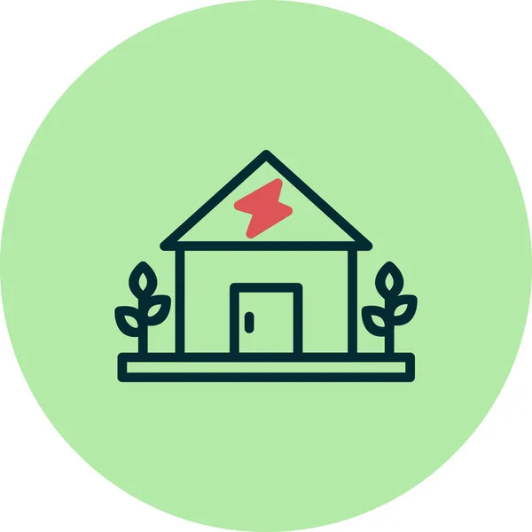 Illustrazione Vettoriale Icona Eco House — Vettoriale Stock