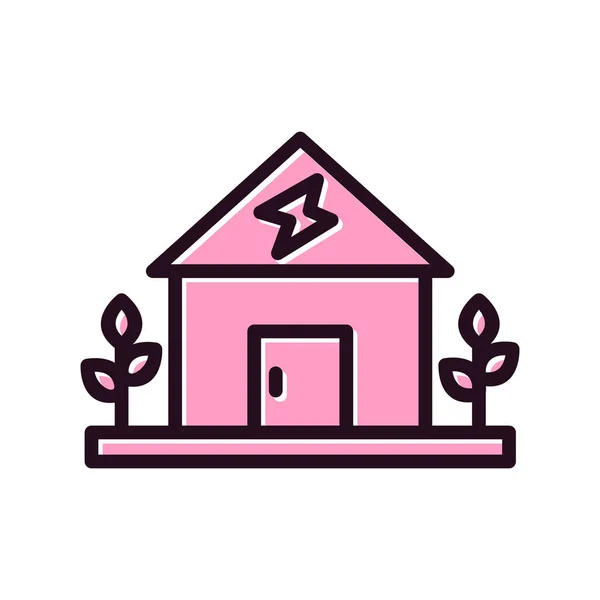 Vector Illustration Eco House Icon — Stock vektor