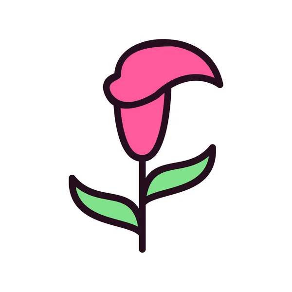 Lily Flower Icon Vector Illustration — Stok Vektör