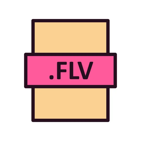 Flv File Format Icon Vector Illustration — Stockvektor