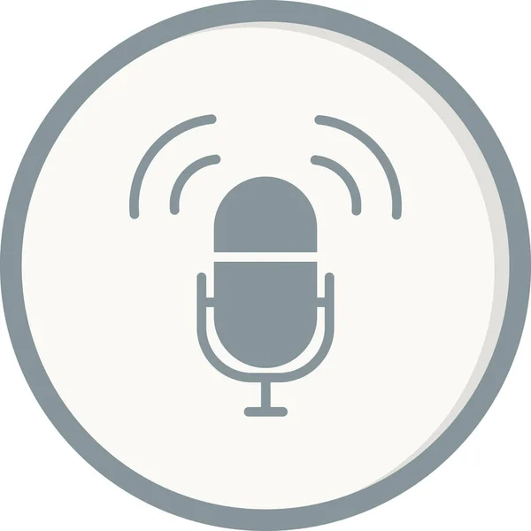 Ikona Wektora Mikrofonu Tło Ilustracji — Wektor stockowy