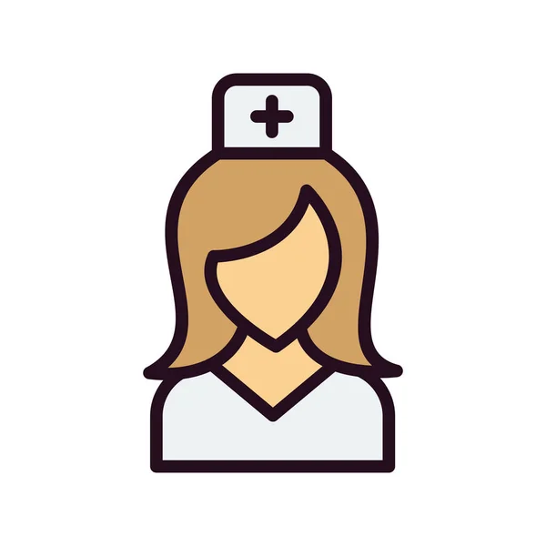 Nurse Vector Line Icon Illustration — Stock Vector