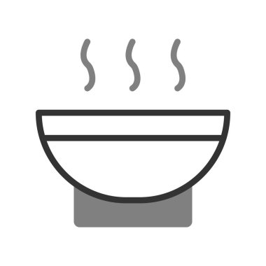 Gıda vektör çizgisi simgesi, mutfak, restoran, yemek, yemek pişirme, sıcak, tencere kalın, prim izole