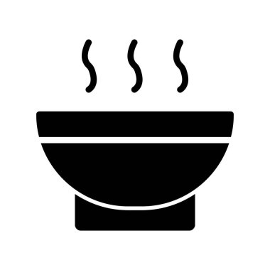 Sıcak yemek, çorba, kase, mutfak, yemek pişirme, yemek çizgisi ikonu. vektör illüstrasyonu
