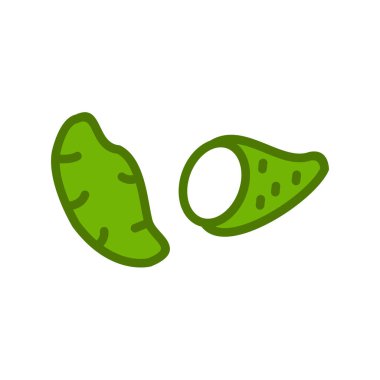 Yiyecek ve sebze ikonunun vektör çizimi. beyaz arkaplanda izole