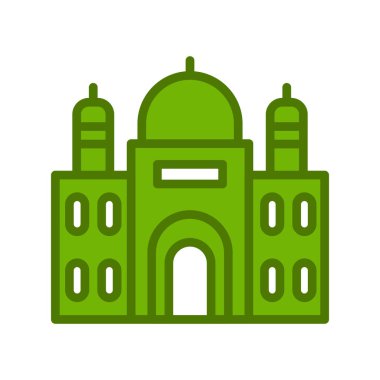 Bir binanın düz tasarımının vektör çizimi