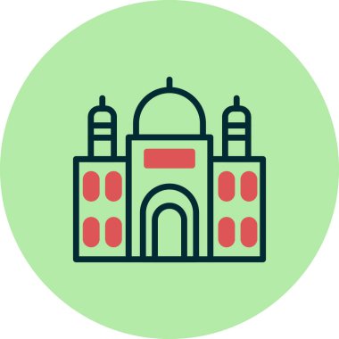 Modern cami simgesinin vektör illüstrasyonu