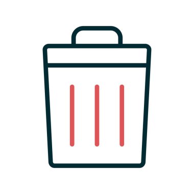 Çöp kutusu simgesi, vektör illüstrasyonu