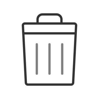 Çöp kutusu simgesi, vektör illüstrasyonu