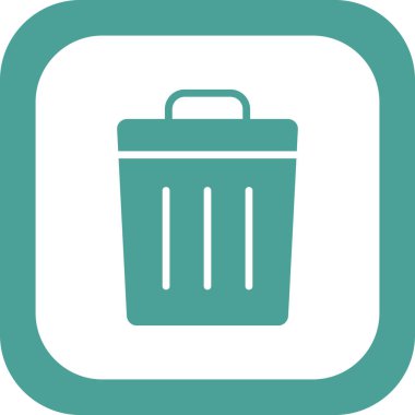 Çöp kutusu simgesi, vektör illüstrasyonu