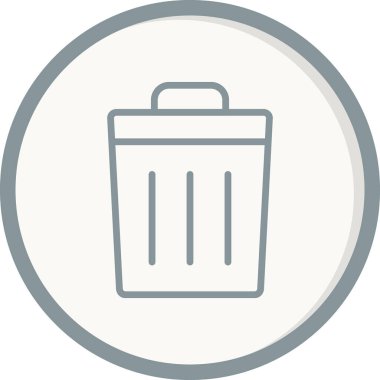 Çöp kutusu simgesi, vektör illüstrasyonu