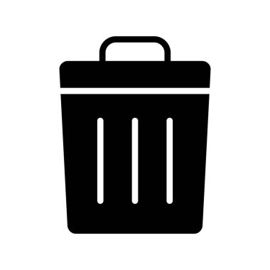 Çöp kutusu simgesi. Beyaz arkaplanda izole edilmiş web tasarımı için çöp kutusu vektör simgelerinin basit çizimi