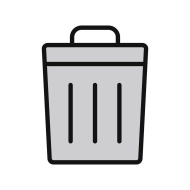 Çöp kutusu simgesi, vektör illüstrasyonu