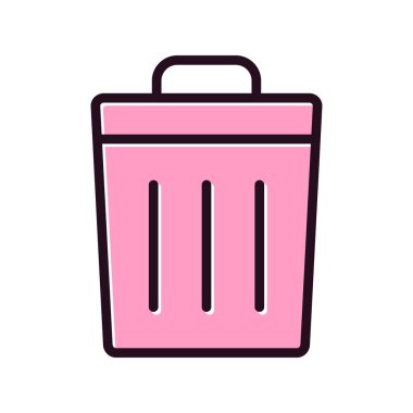 Çöp kutusu simgesi, vektör illüstrasyonu