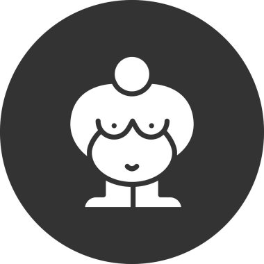 Kadın yüz simgesinin vektör illüstrasyonu