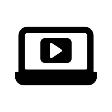 Video oynatıcı ikon vektör illüstrasyonu