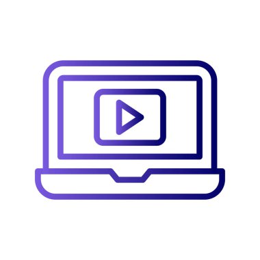 video oynatıcı satır simgesi, vektör illüstrasyonu