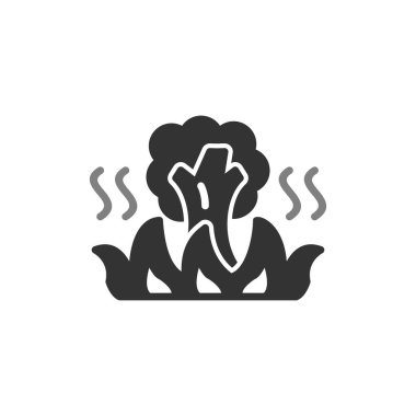 Beyaz arkaplanda izole edilmiş ateş simgesi vektörü, şeffaf işaret, doğrusal konsept, moda element tasarımı