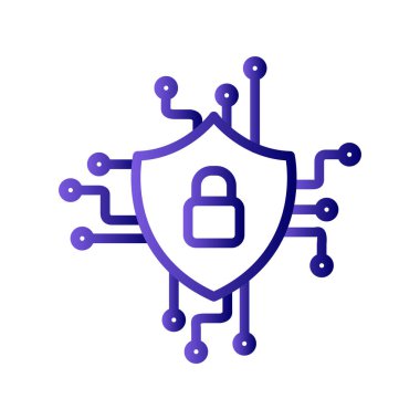 siber güvenlik, teknoloji, ağ, veri, soyut bulut arkaplanındaki gizlilik mavi simgesi