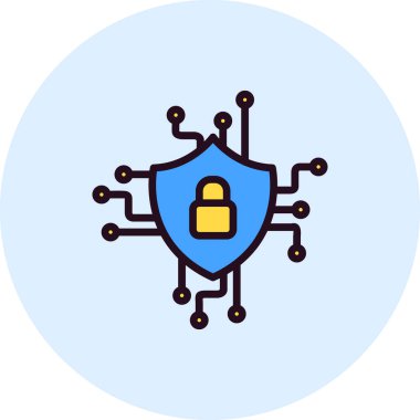 Modern güvenlik simgesinin vektör illüstrasyonu