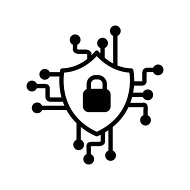 Güvenlik sistemi simgesi vektör illüstrasyonu