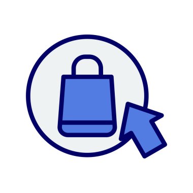 Alışveriş poşeti ikon vektörü. İnce çizgi işareti. izole edilmiş sınır sembolü çizimi