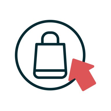 Alışveriş poşeti ikon vektör illüstrasyonu