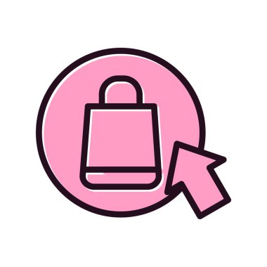 Alışveriş poşeti ikon vektörü. İnce çizgi işareti. izole edilmiş sınır sembolü çizimi